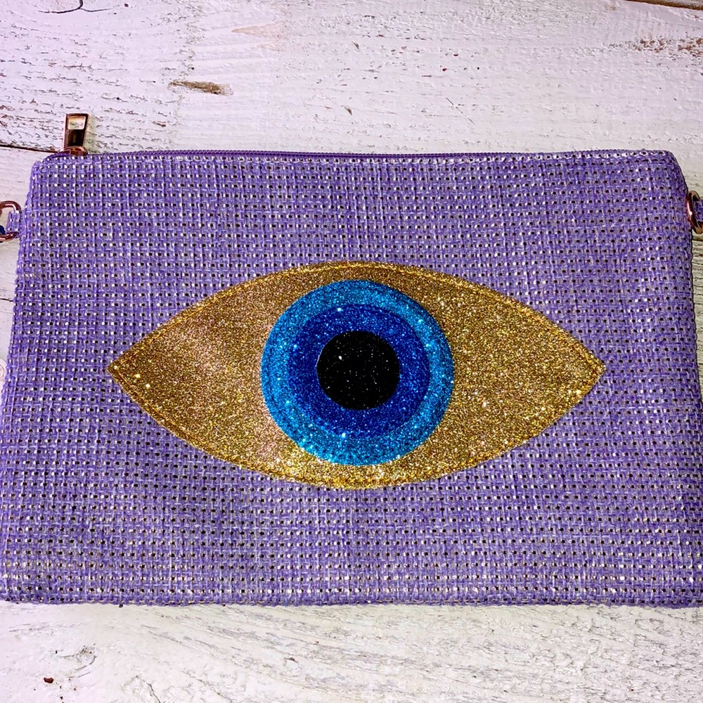 Evil Eye Clutch, Handmade in Santorini